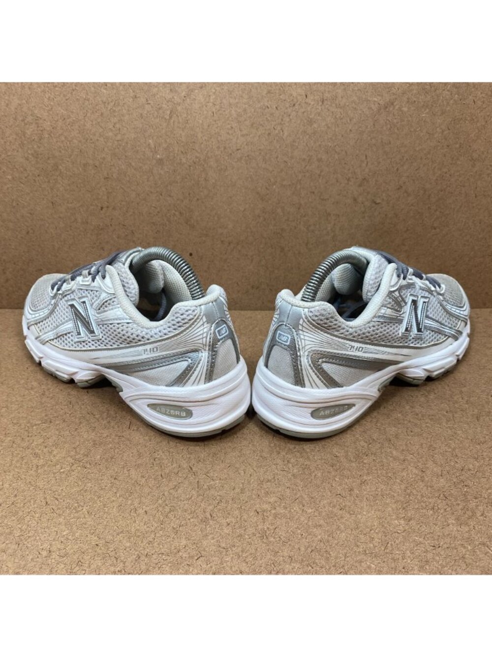 New Balance Women's Athletic Sneakers in White and Light Gray - Picture 4 of 8